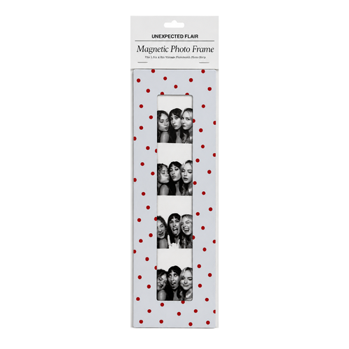 magnetic vintage photo booth frame - red polka dot