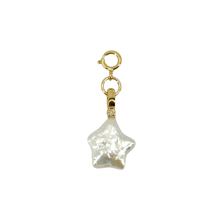 hair clip charm — baroque pearl star