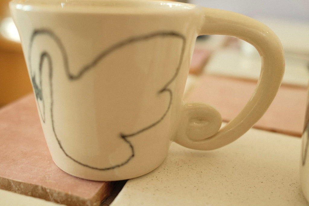 handmade swan mugs