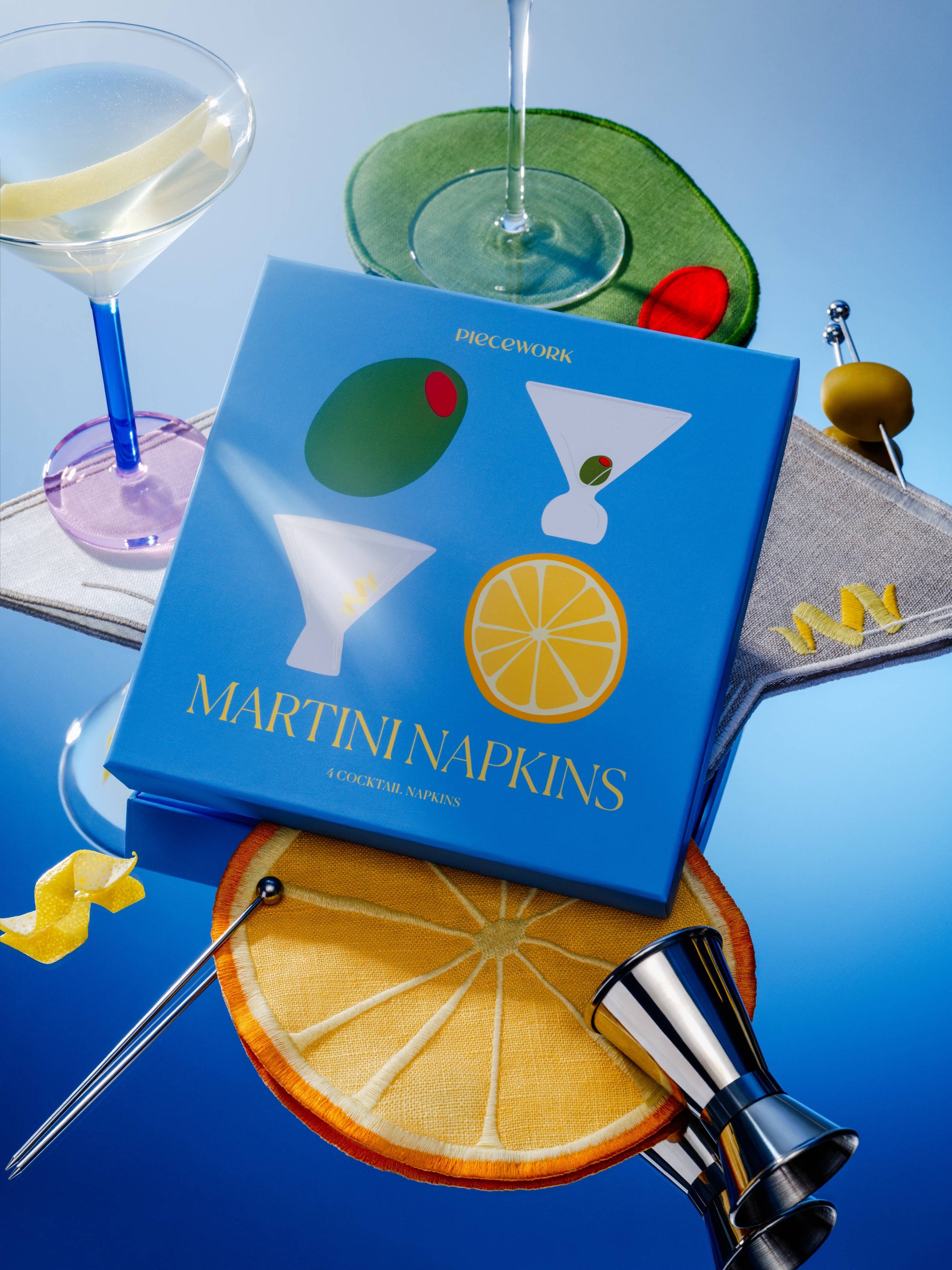 martini cocktail napkins - set of 4
