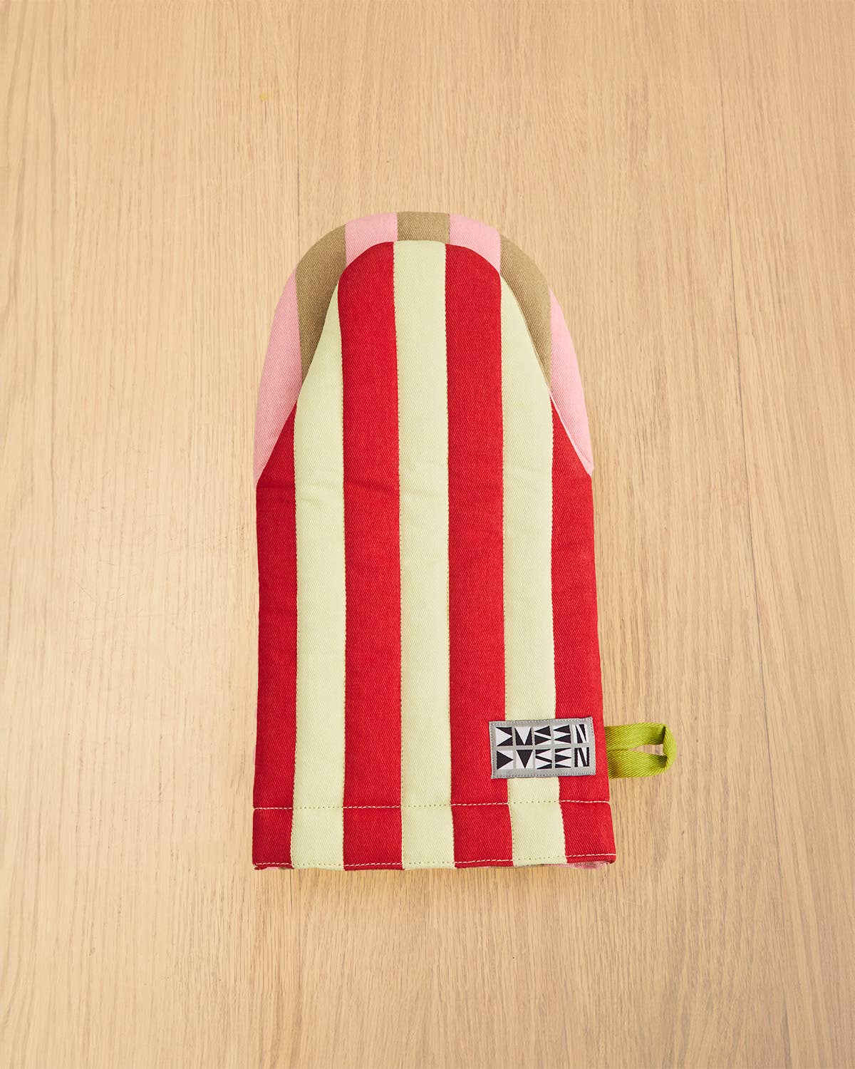 Ladybug Stripe Quilted Oven Mitt