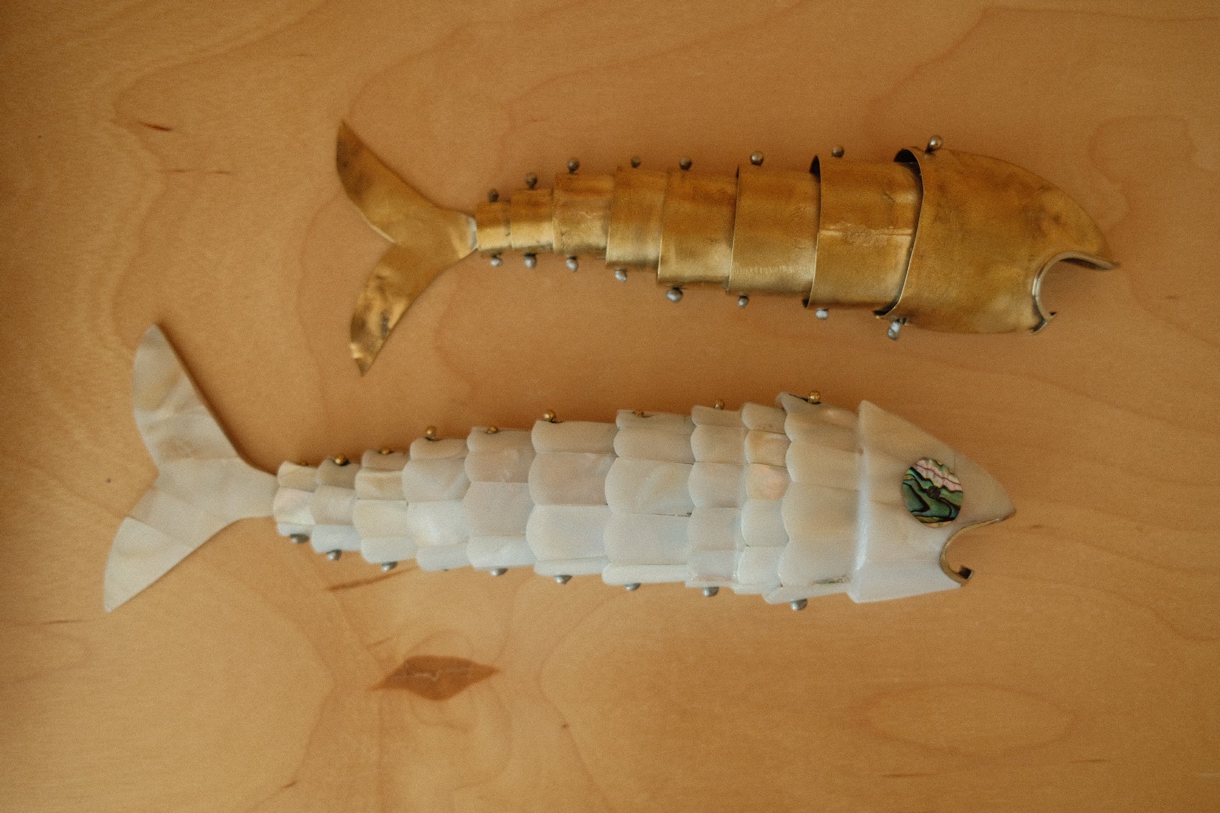 mother of pearl fish bottle opener