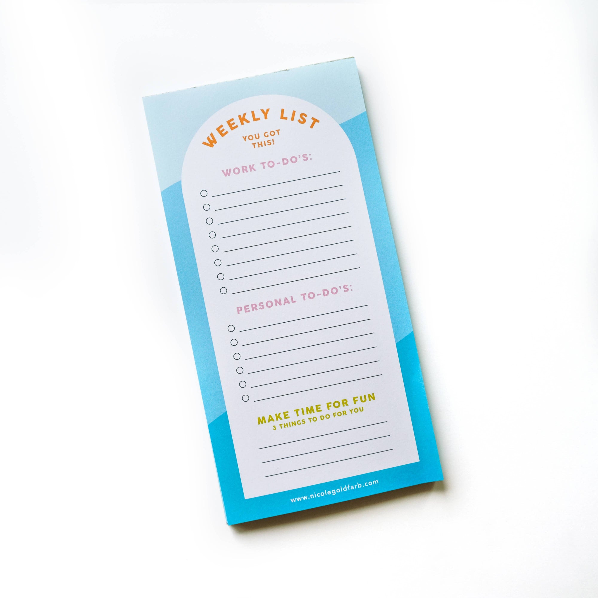 work hard play hard weekly to do list notepad