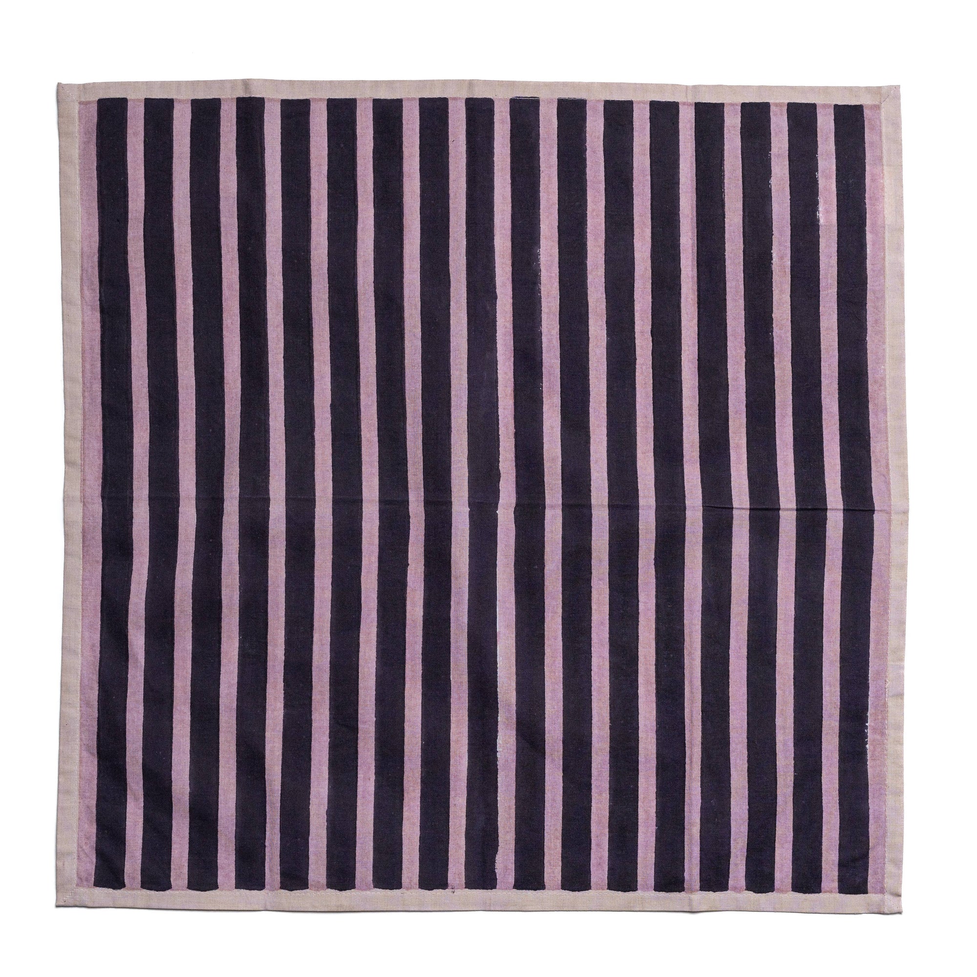 block stripe napkins - aubergine / mauve