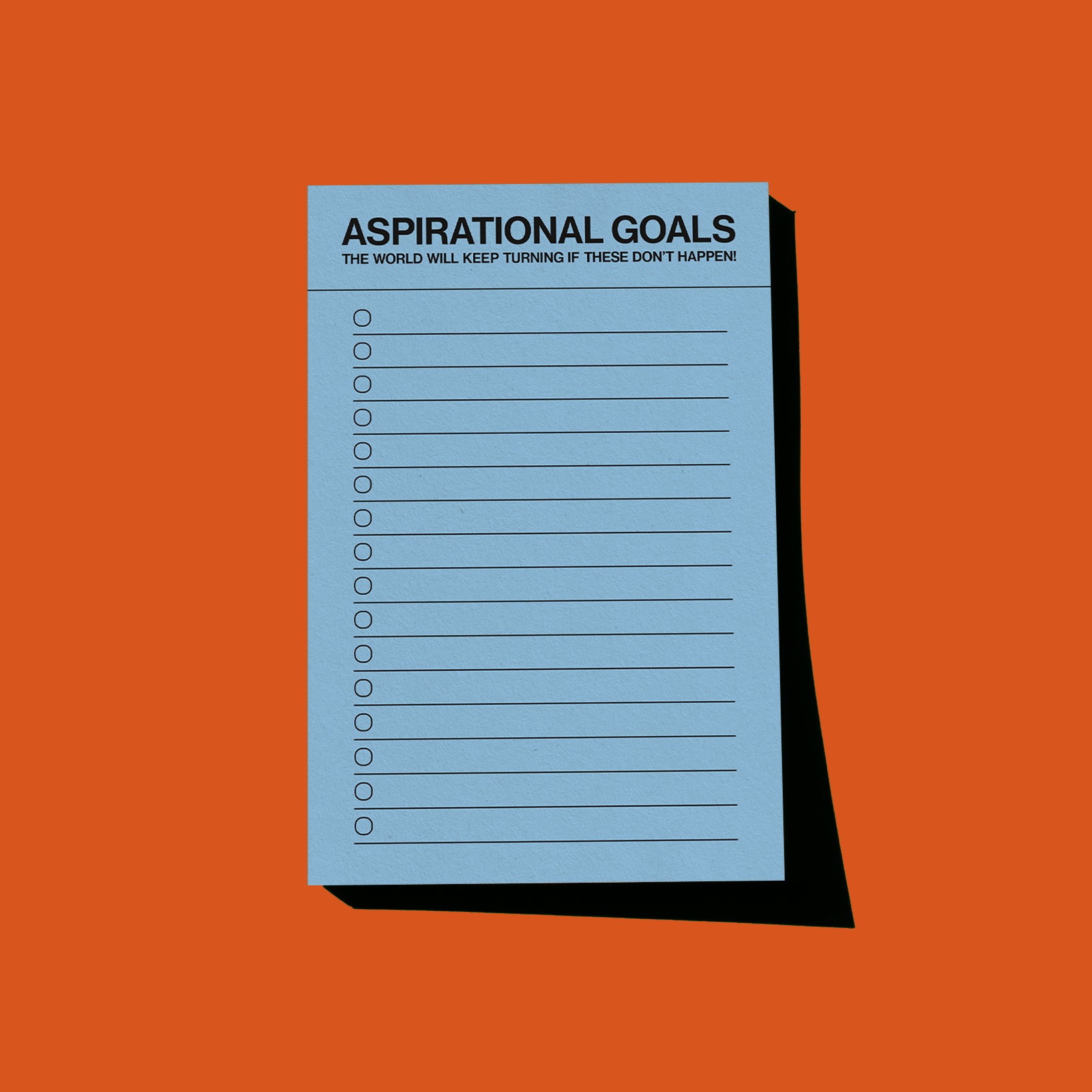 Aspirational goals - list notepad