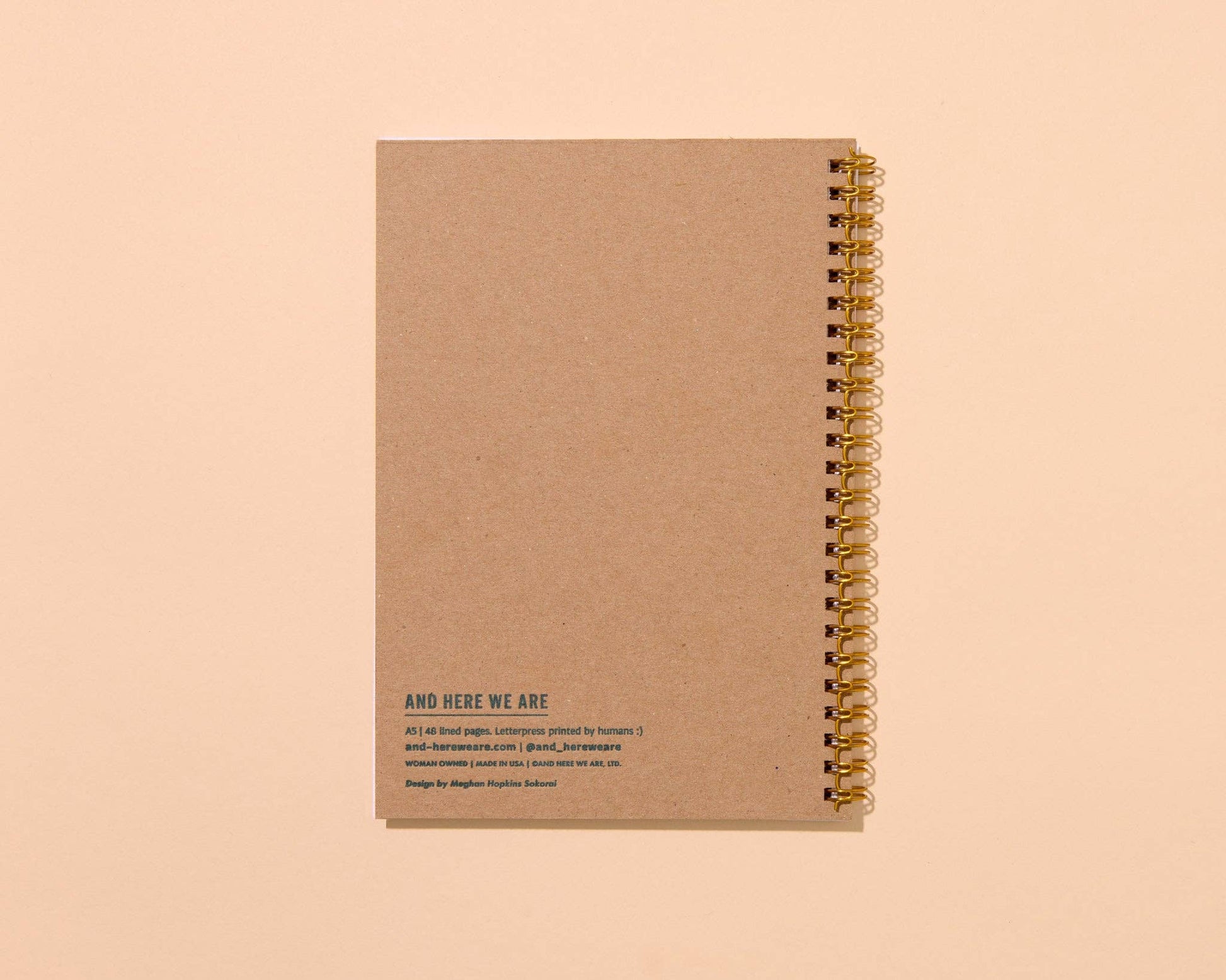 coneflower wildflower letterpress spiral A5 notebook