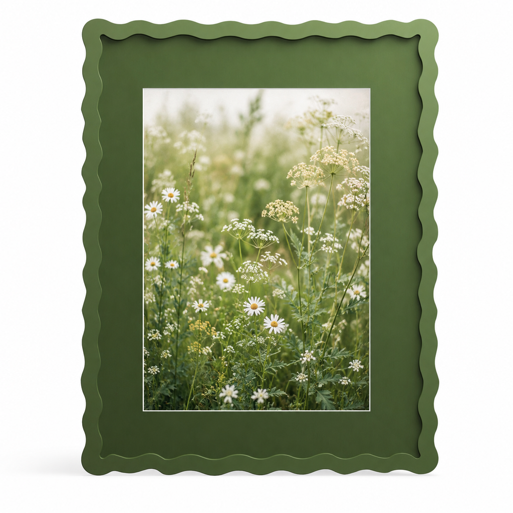 Colorful Wavy Edge MDF Wood Frame | Matte Painted Finish