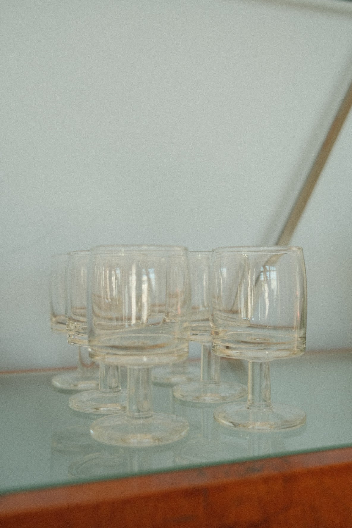 vintage glass cordial liqueur glass set of 6
