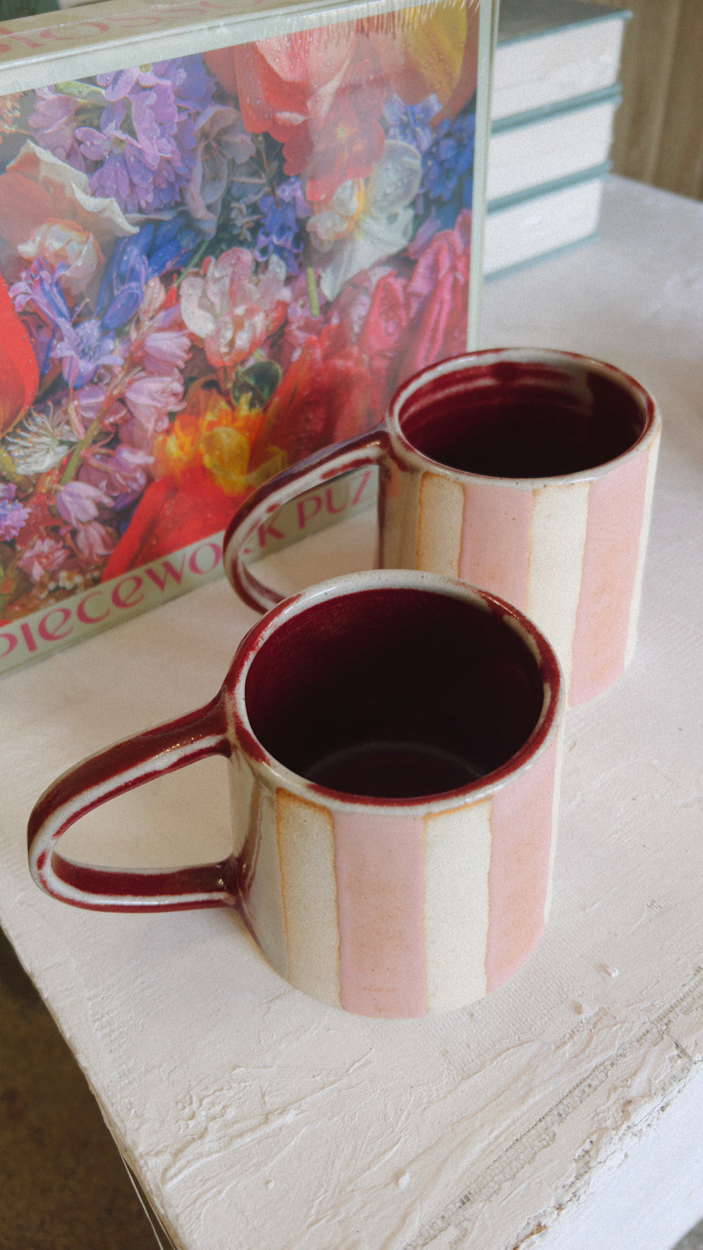 handmade striped mug