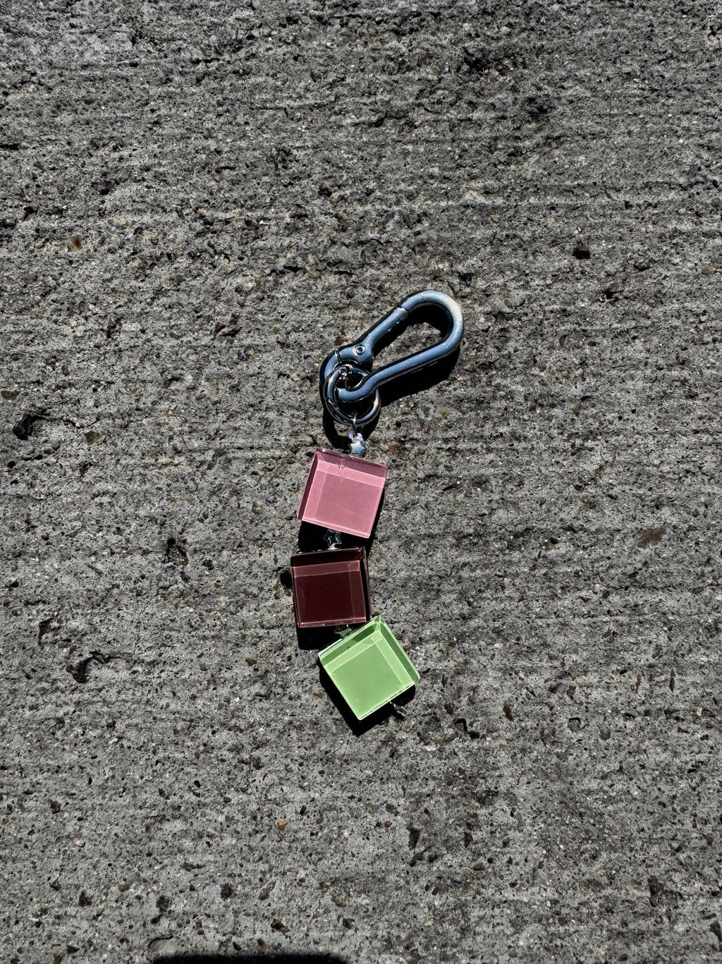handmade glass tile bag charm / keychain