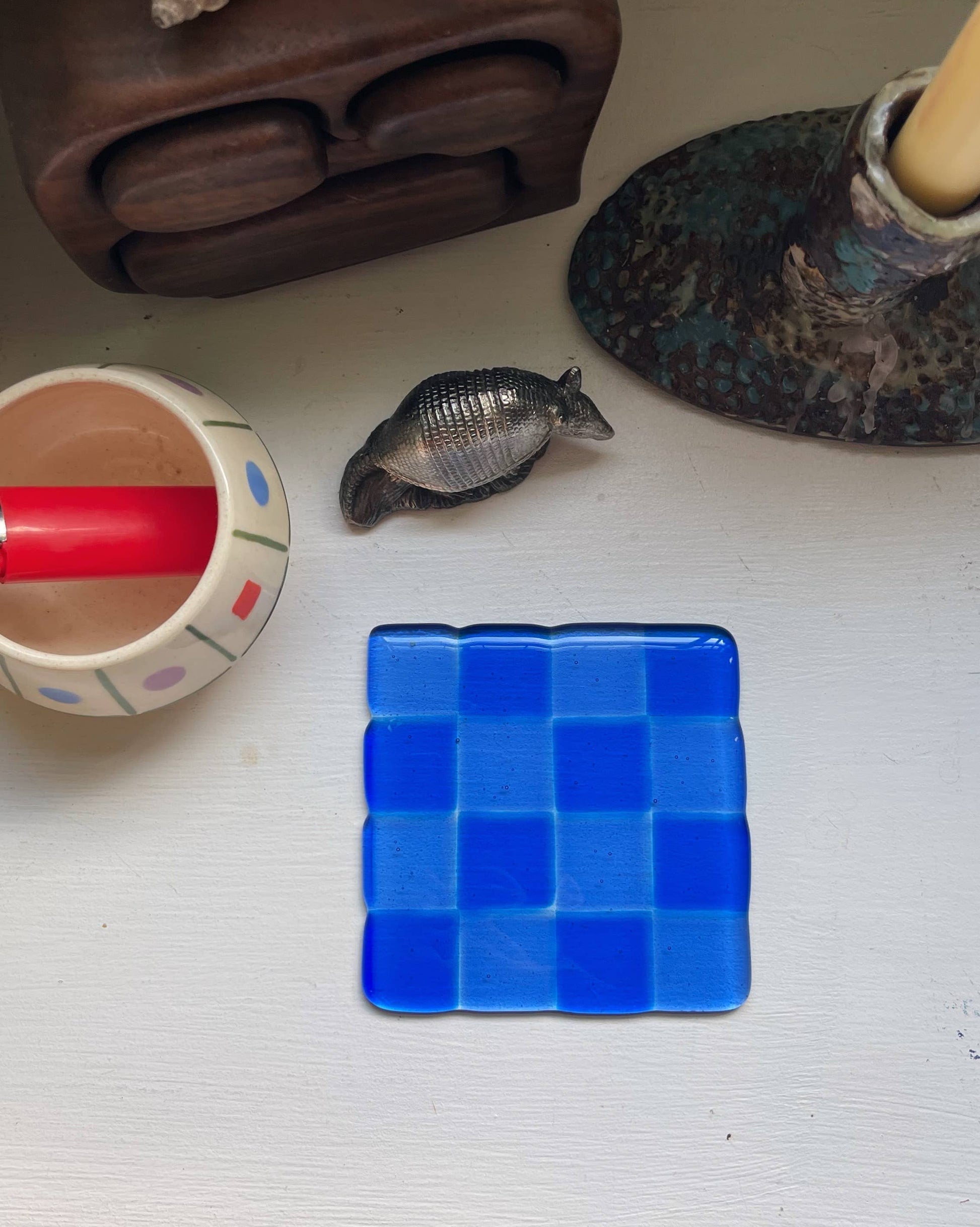 glass coaster checkerboard