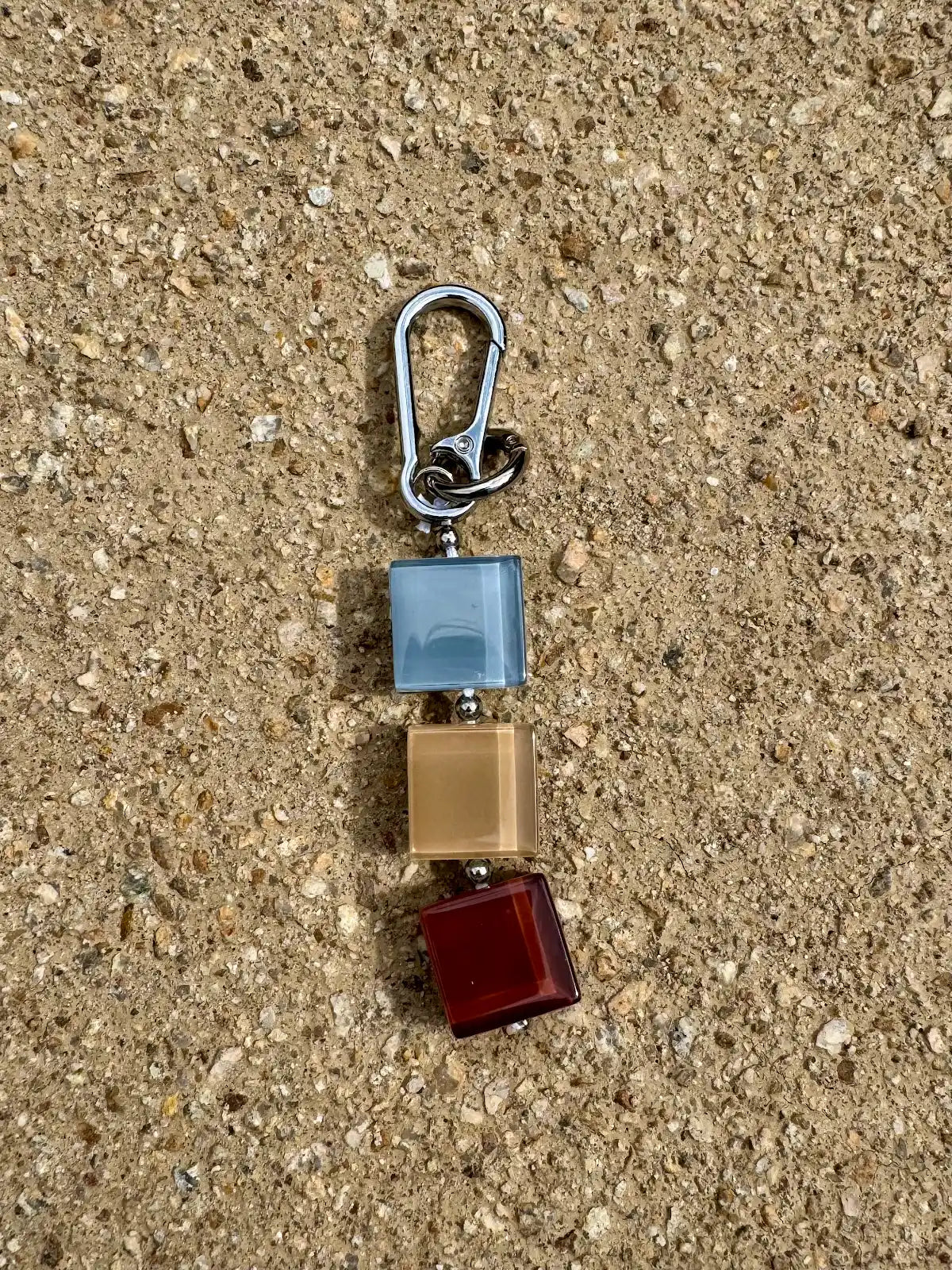 handmade glass tile bag charm / keychain