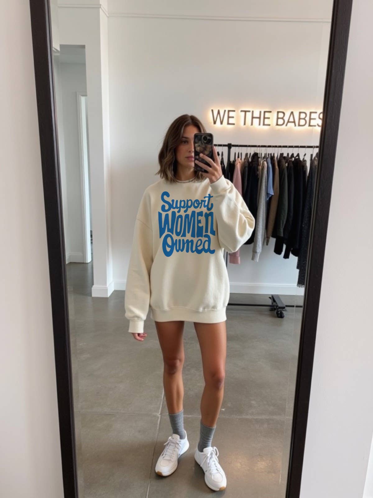 support woman owned graphic sweatshirt