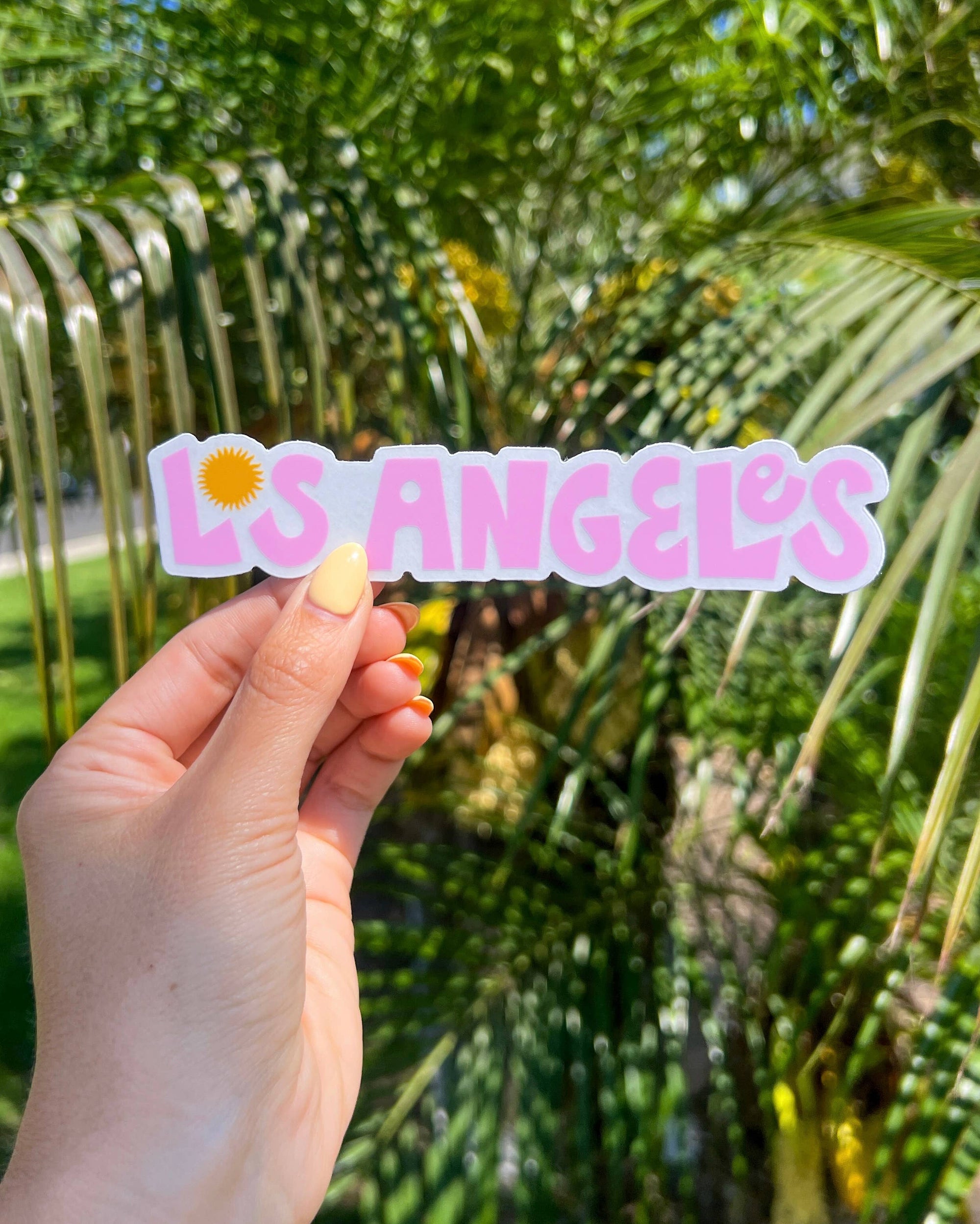 los angeles funky bubble letter sticker