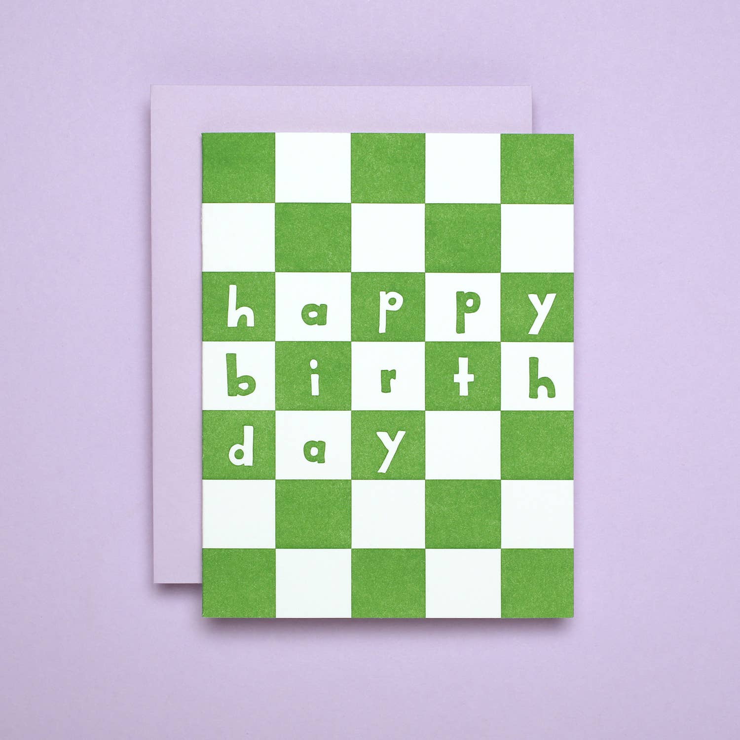 birthday checker - letterpress greeting card