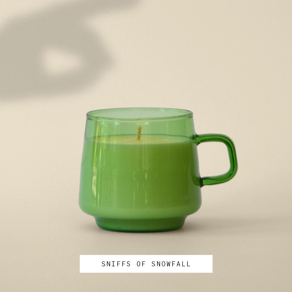 sniffs of snowfall: candle with a handle