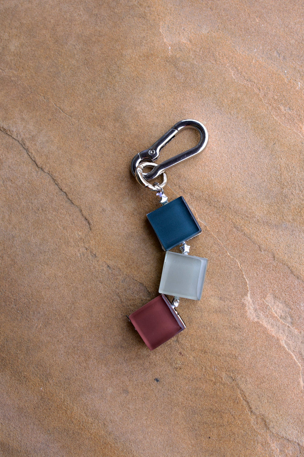 handmade glass tile bag charm / keychain