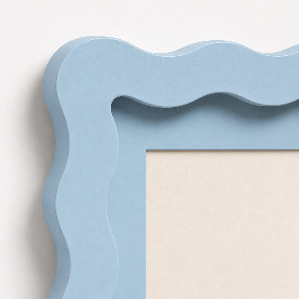 Colorful Wavy Edge MDF Wood Frame | Matte Painted Finish