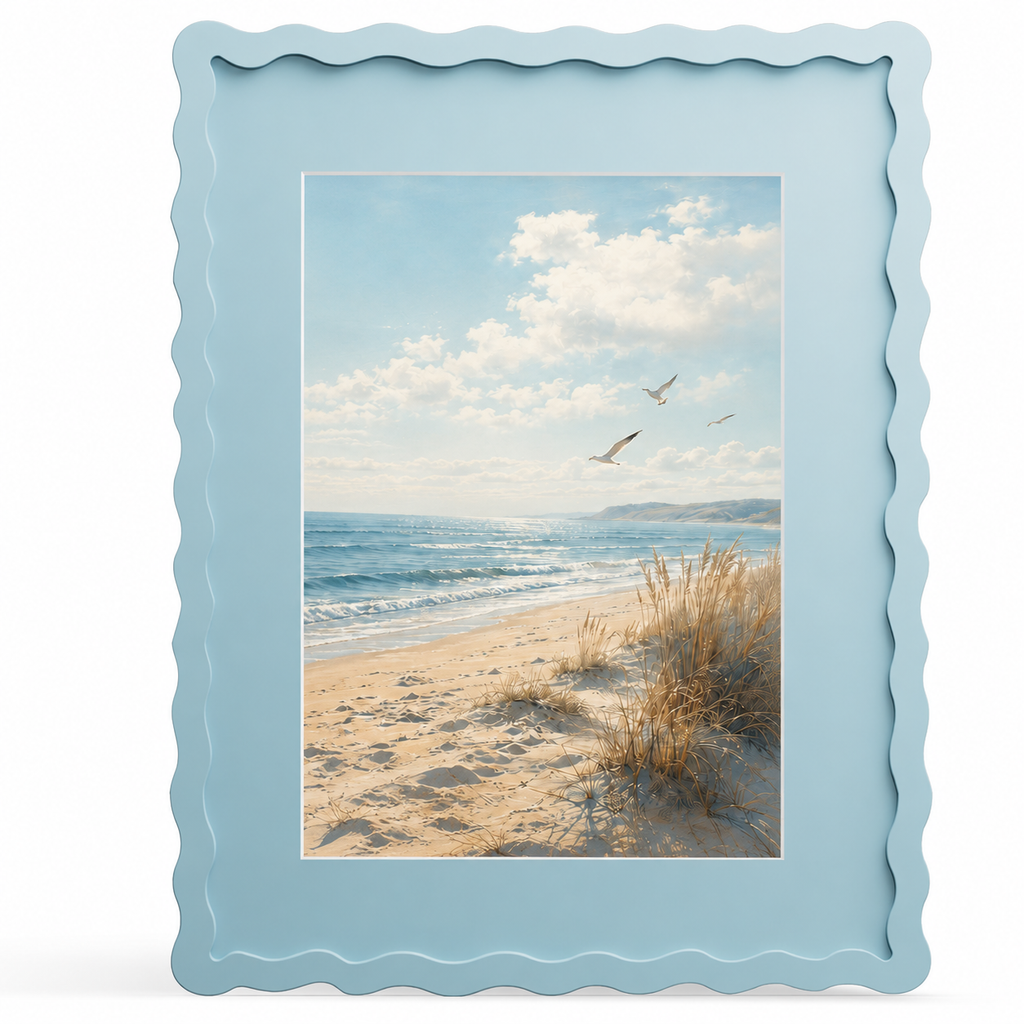 Colorful Wavy Edge MDF Wood Frame | Matte Painted Finish