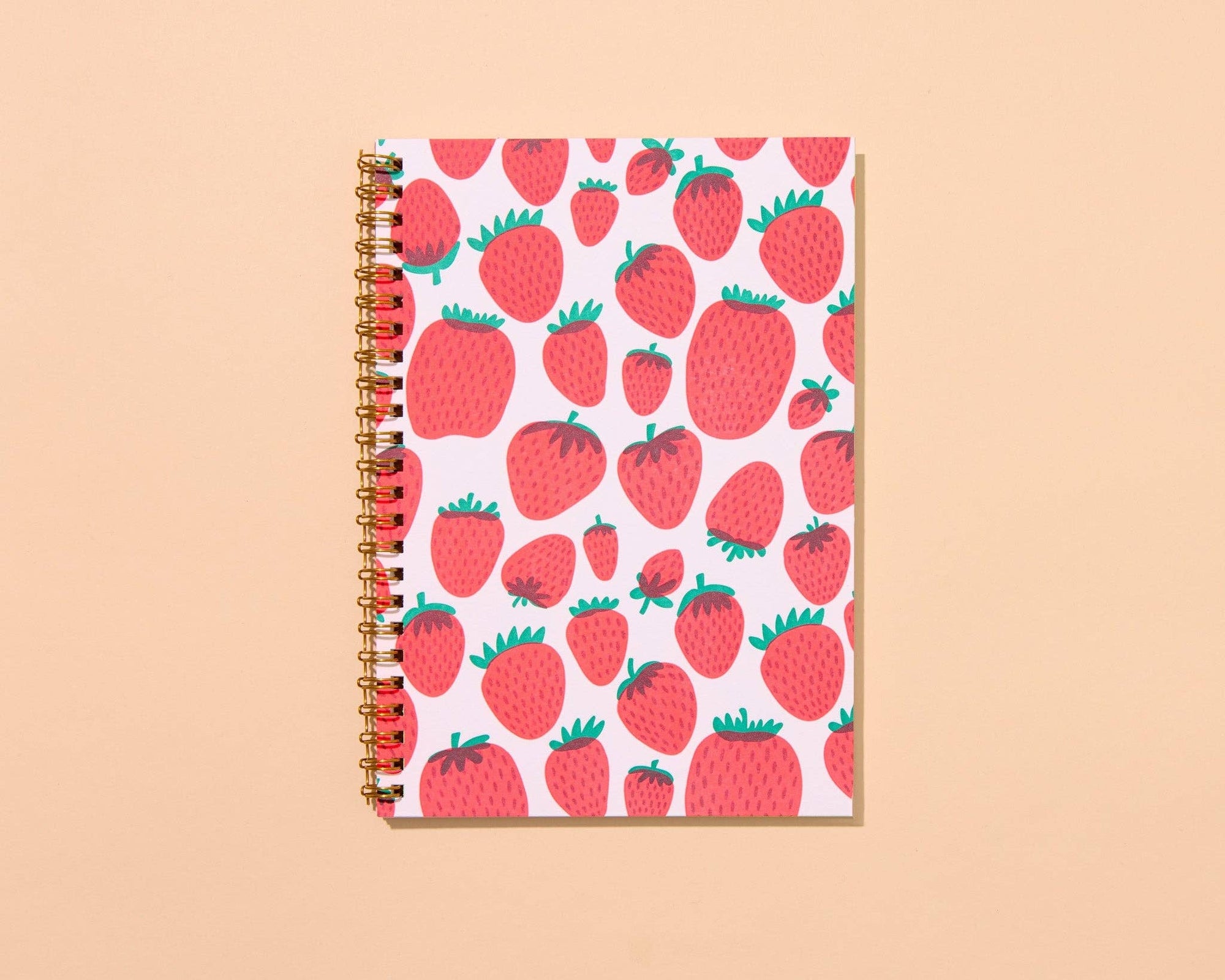 strawberry letterpress spiral notebook