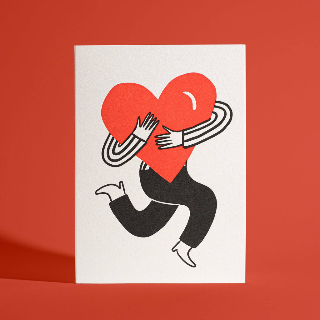 holding your heart letterpress greeting card