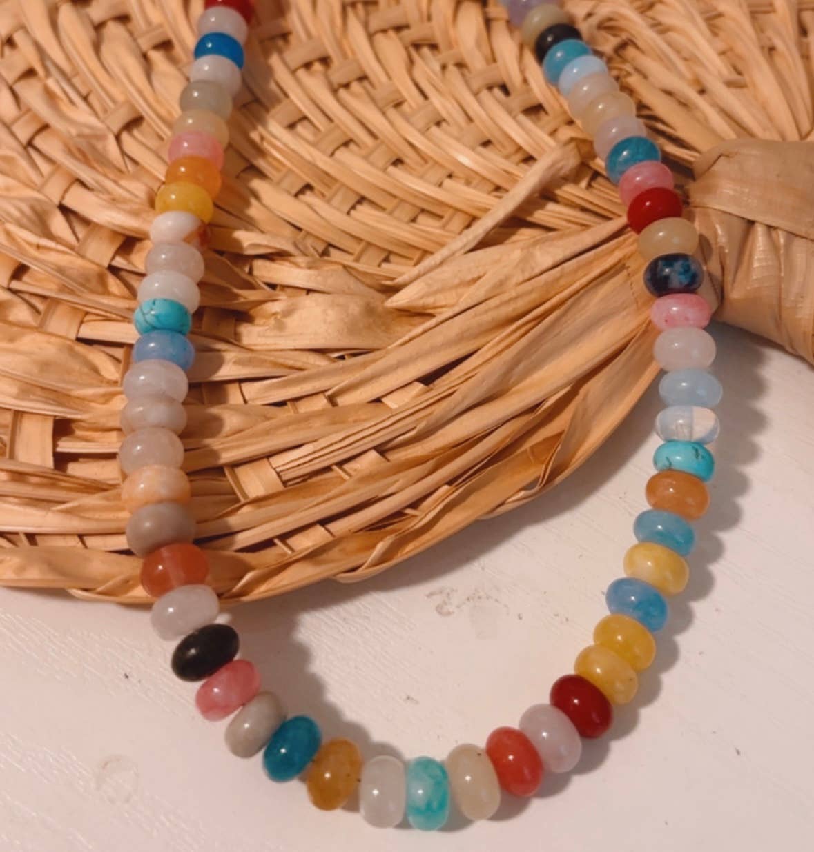 mixed gemstone necklace
