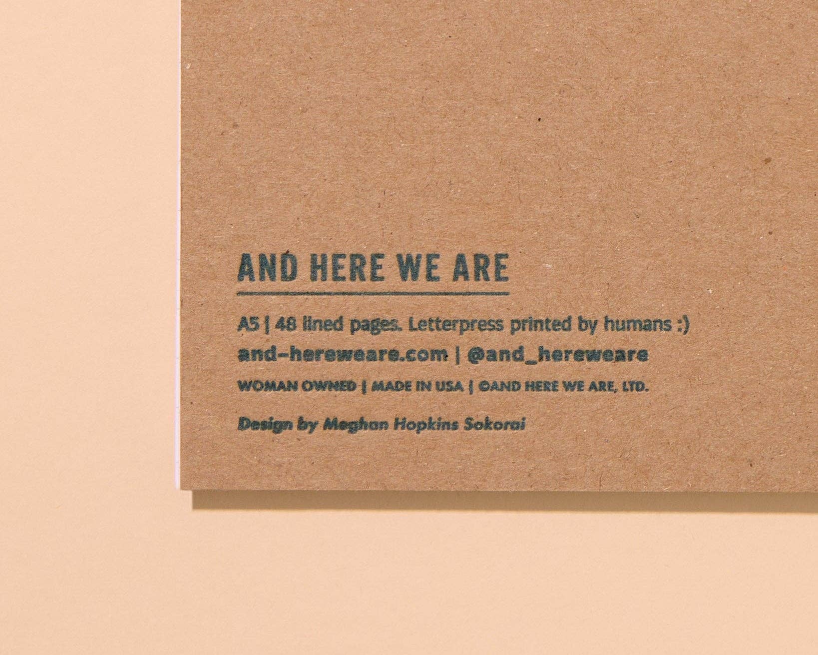 letterpress A5 spiral notebook—bananas