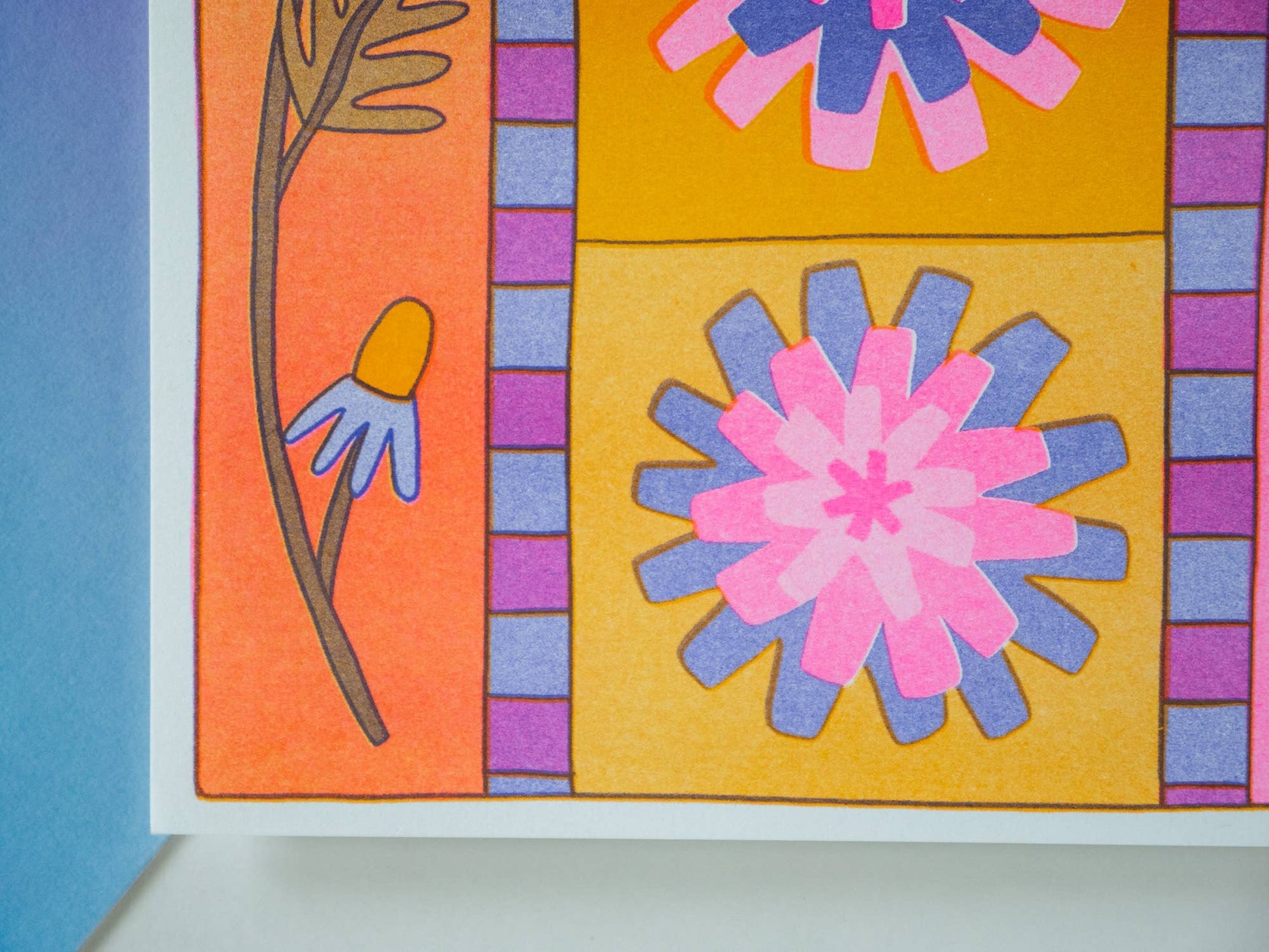 zinnia  - risograph art print