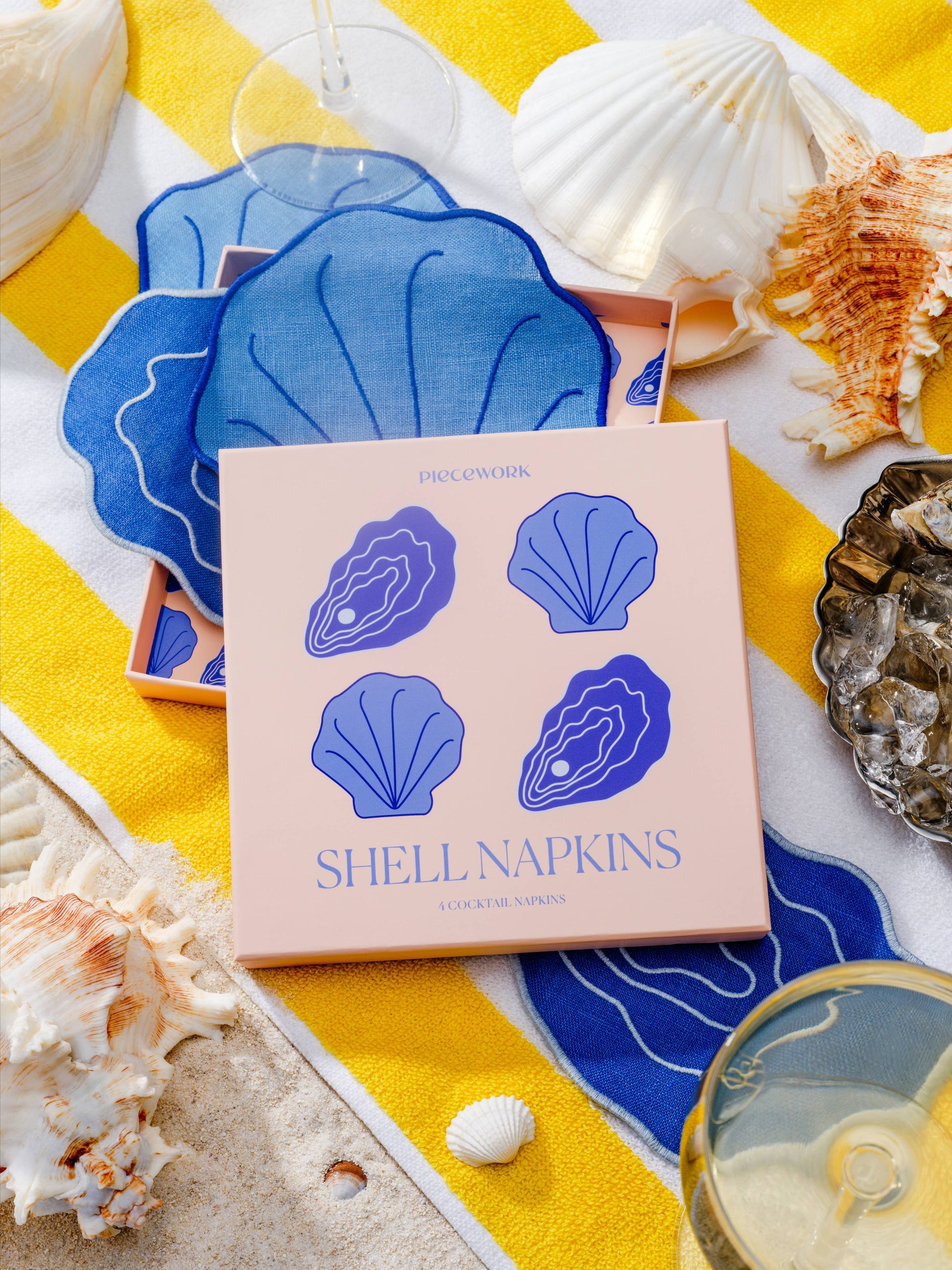 shell cocktail napkins - set Of 4