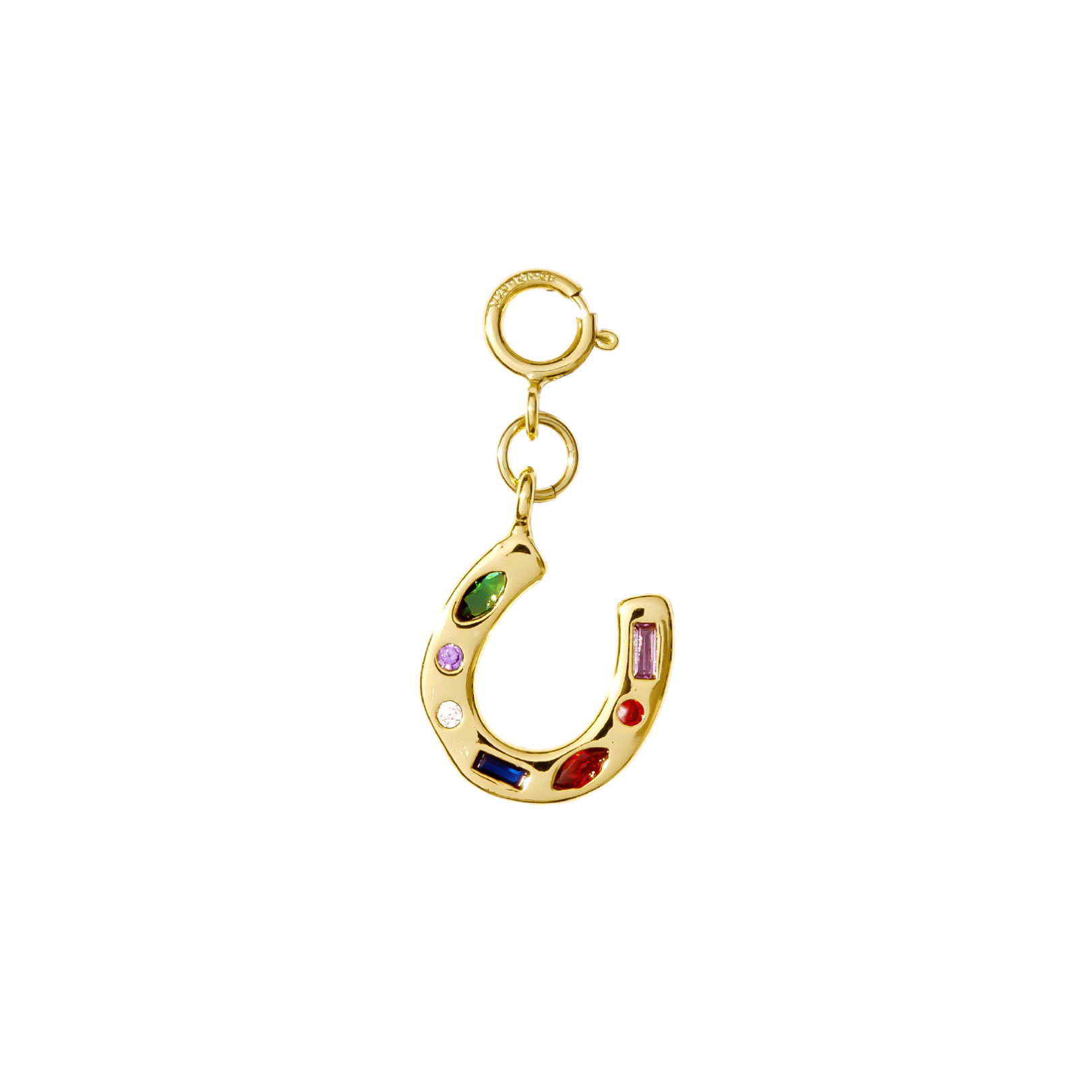 hair clip charm — lucky horseshoe (w. multicolored gems)