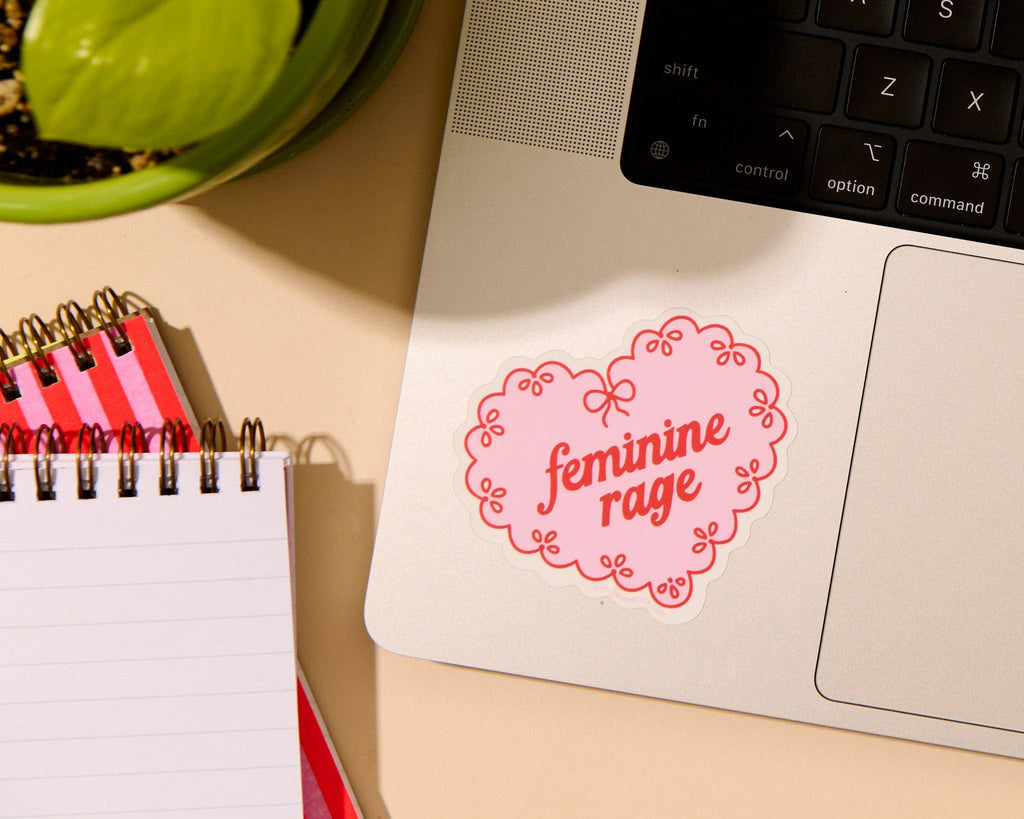 feminine rage heart sticker