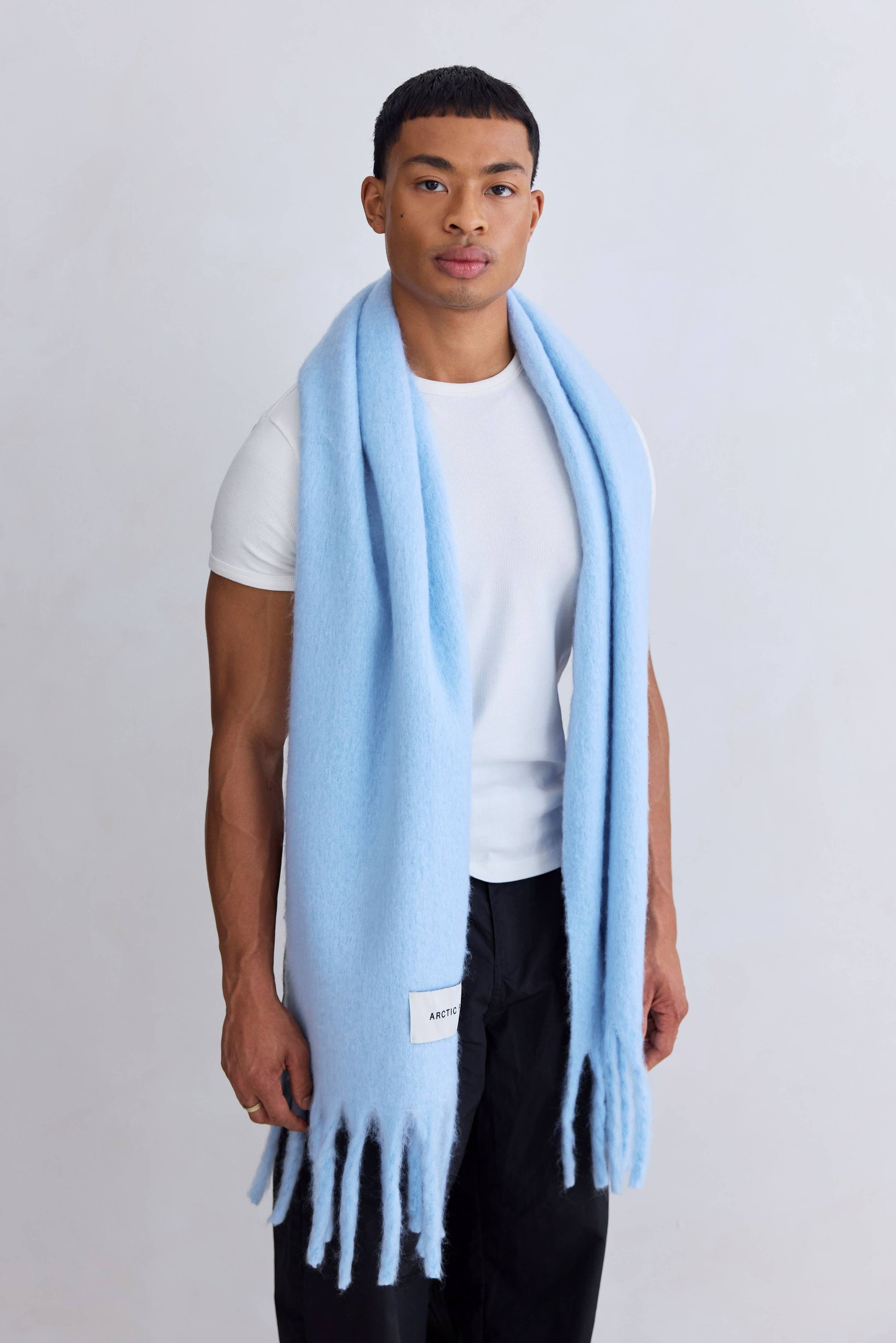 the stockholm scarf - 100% recycled - glacier blue