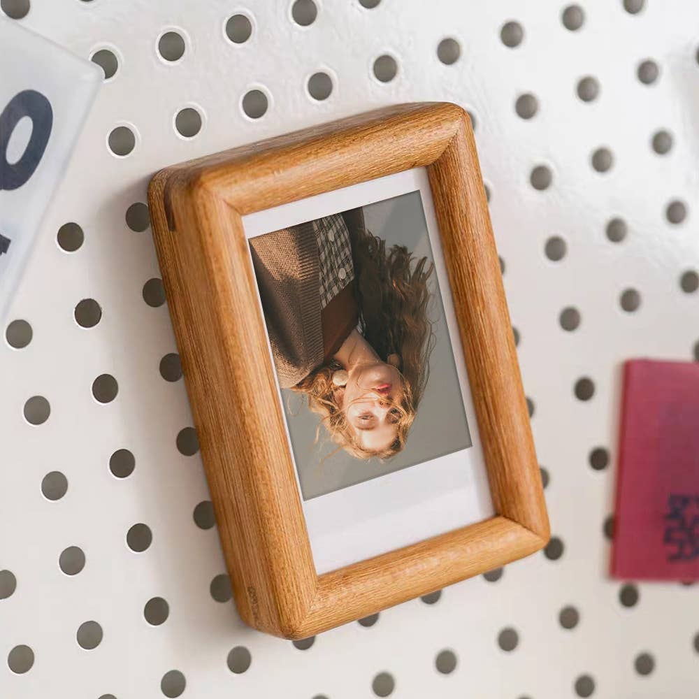 3" fridge magnet mini solid wood display frame