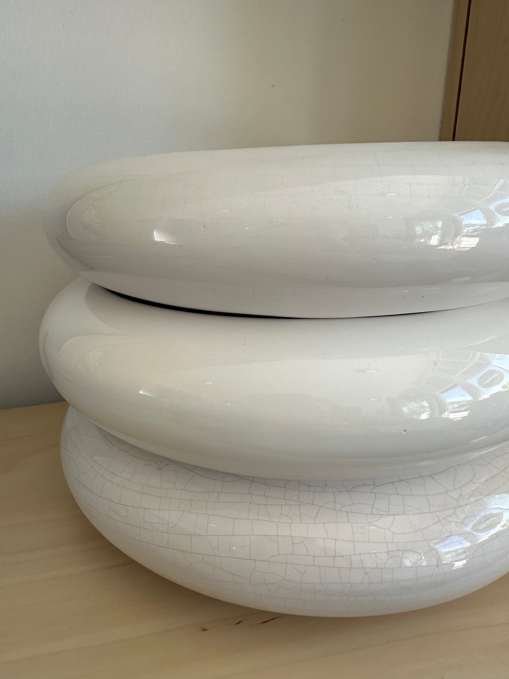 vintage single stack ceramic short planter
