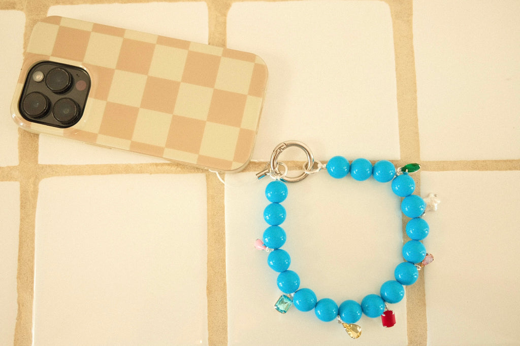 vintage lucite beaded phone charm/bag charm