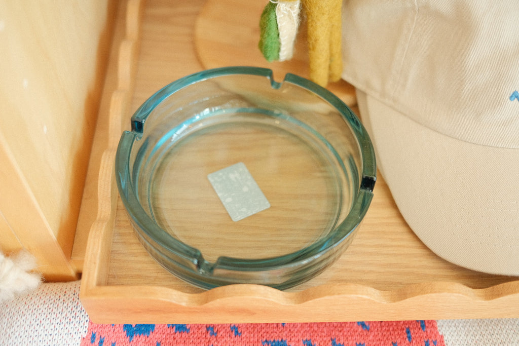 vintage blue ashtray