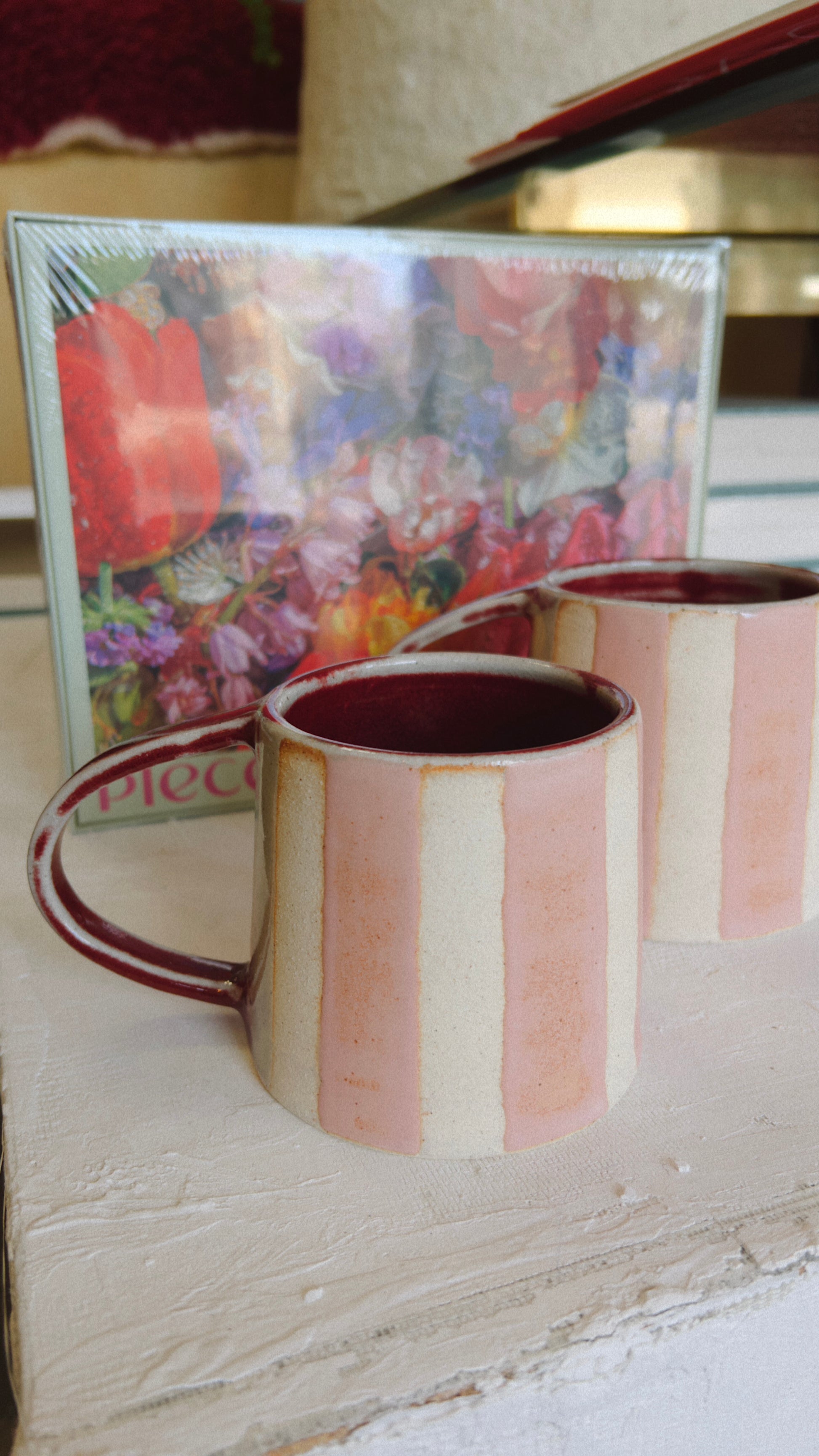 handmade striped mug