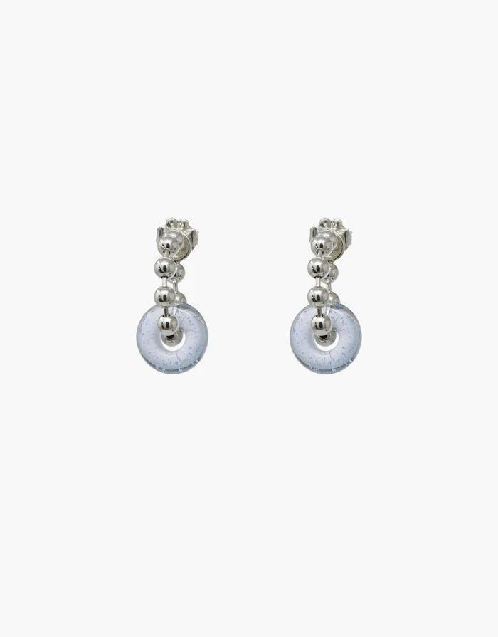 donut ball hoop earrings