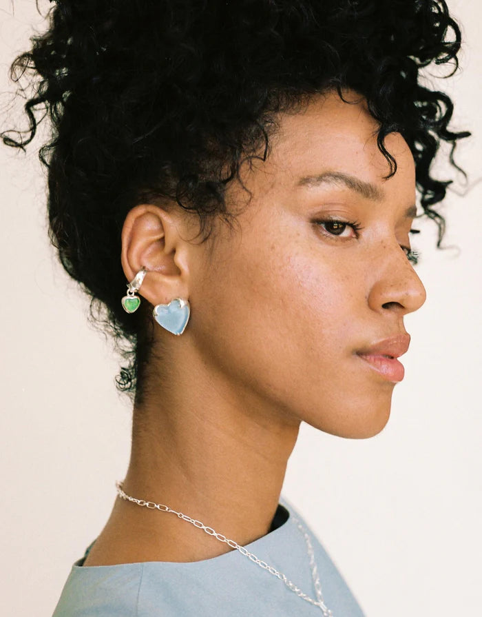 heart dangling ear cuff