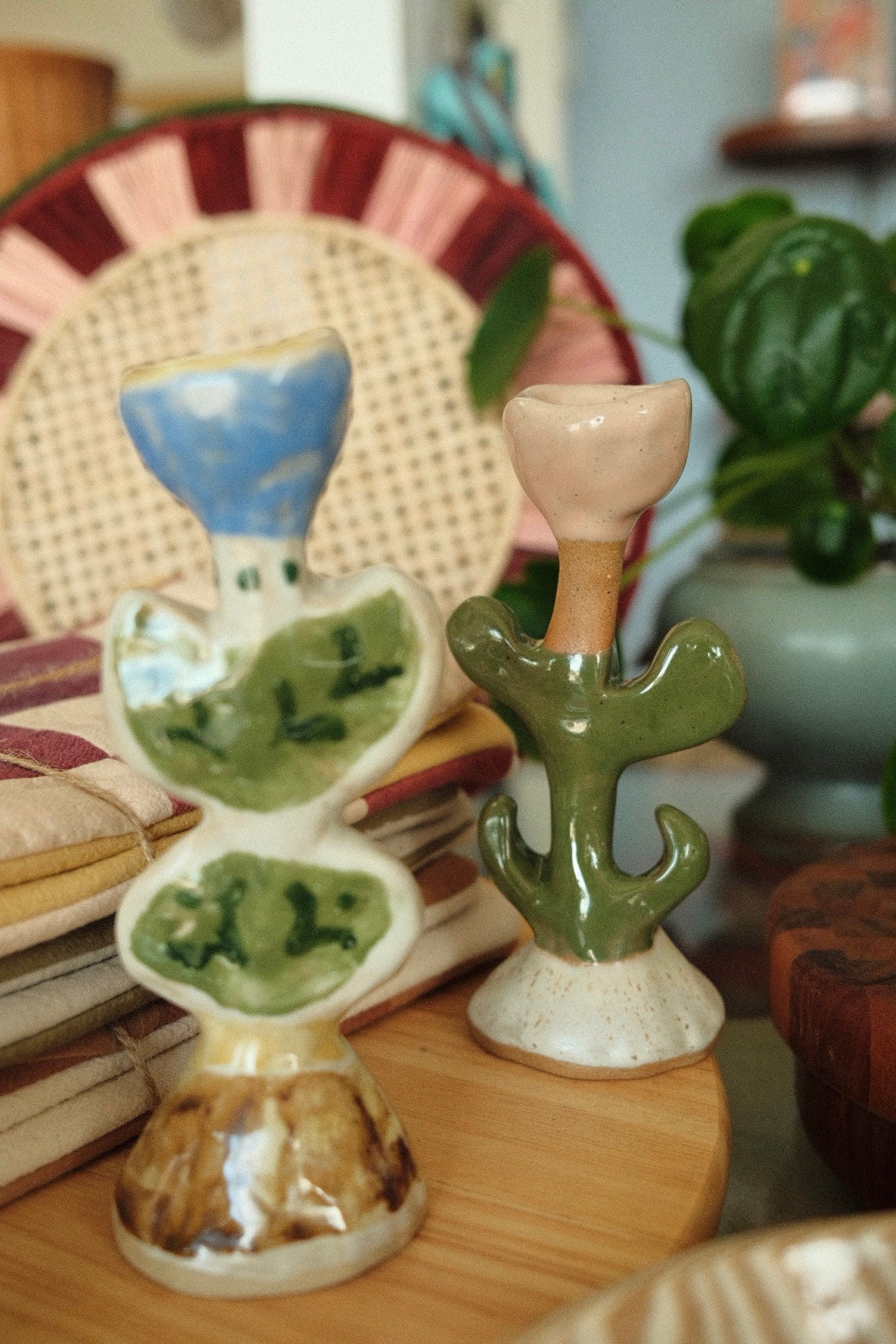 handmade flower taper holders