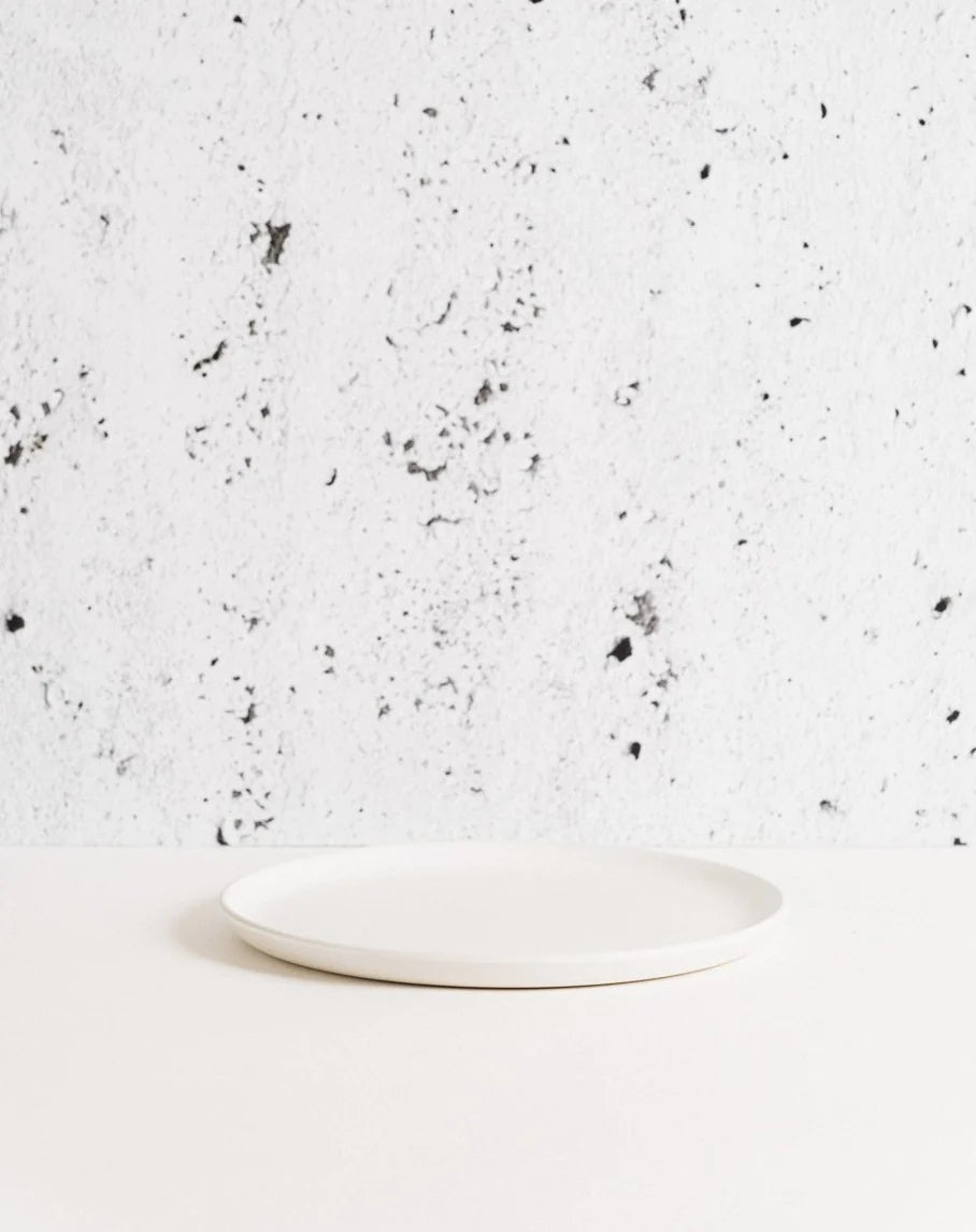 stoneware flat dinner plate | edan 9.4" - matte white