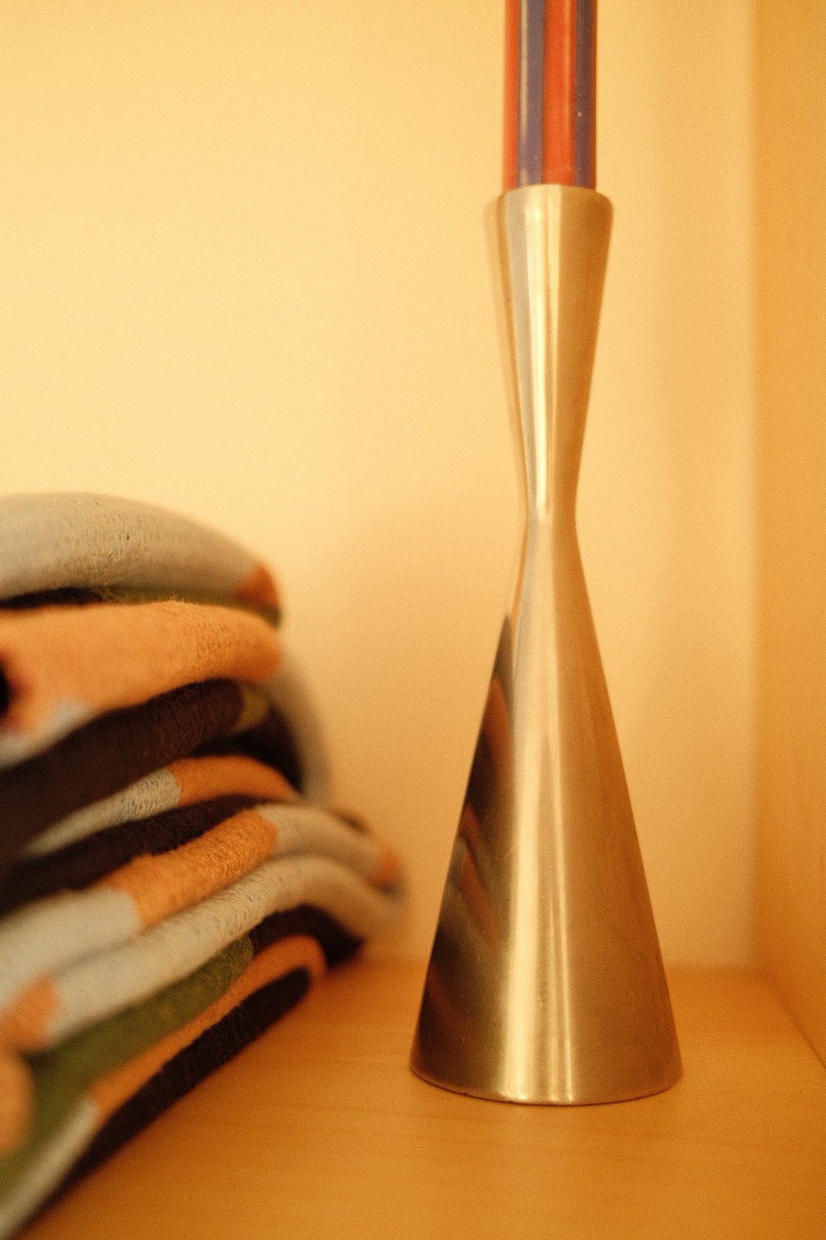 vintage ikea stainless steel candlestick holder