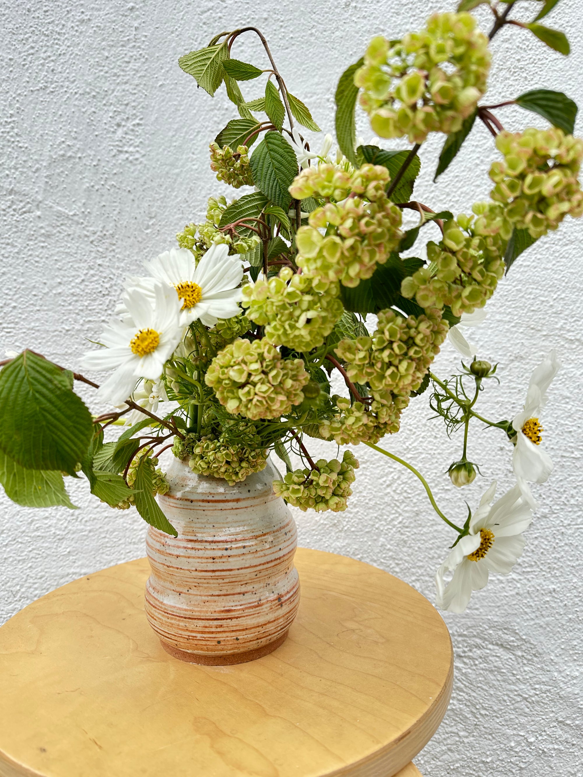 wild roots goldie striped, speckled medium vase with carbon trapping