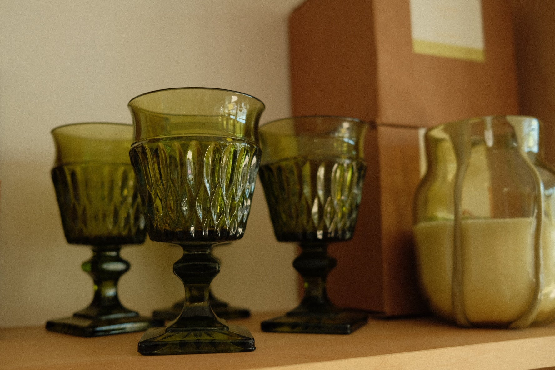 vintage indiana glass mt vernon goblets