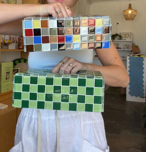 glass tile tissue boxes