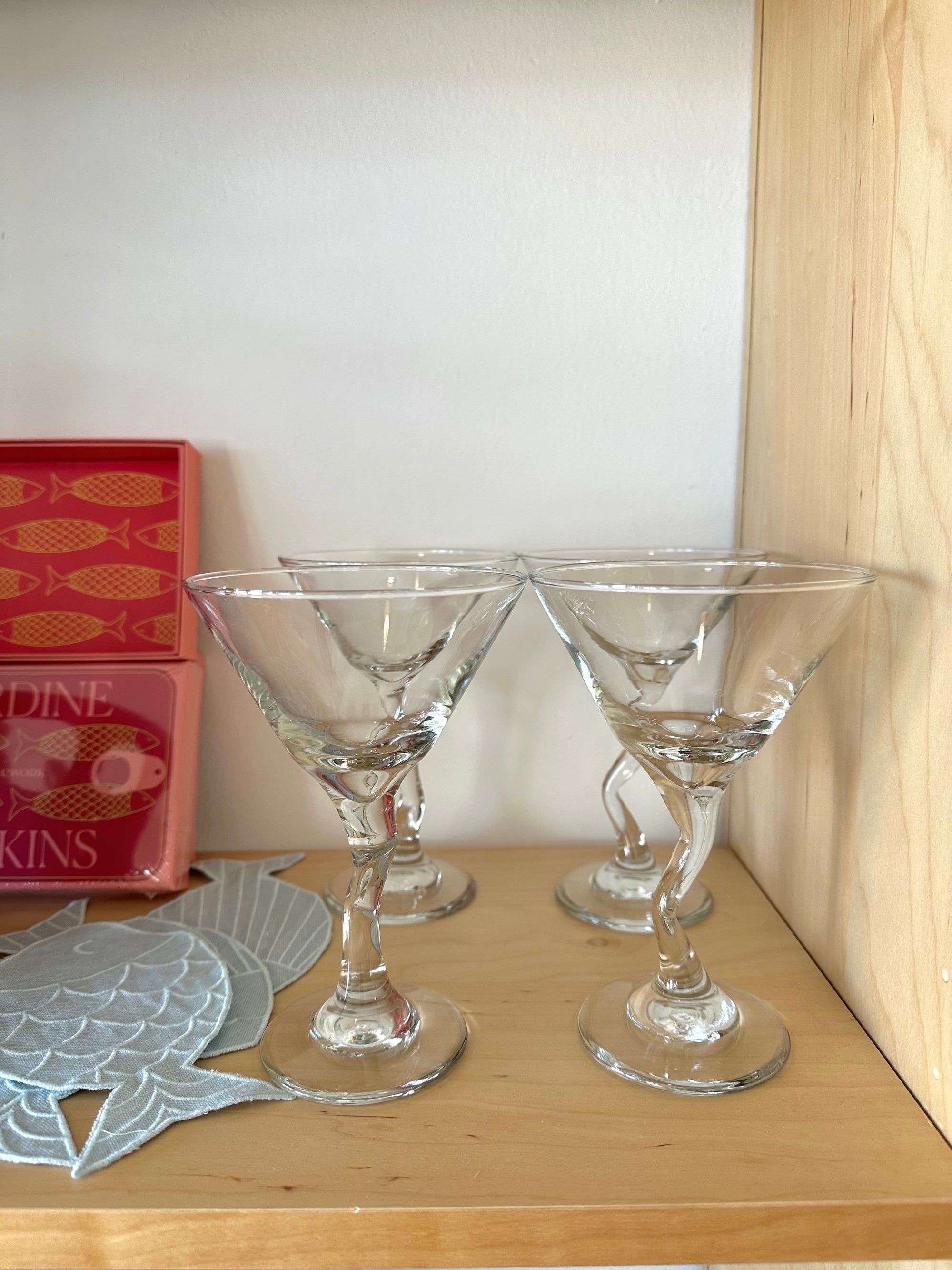 vintage martini glasses with z stem