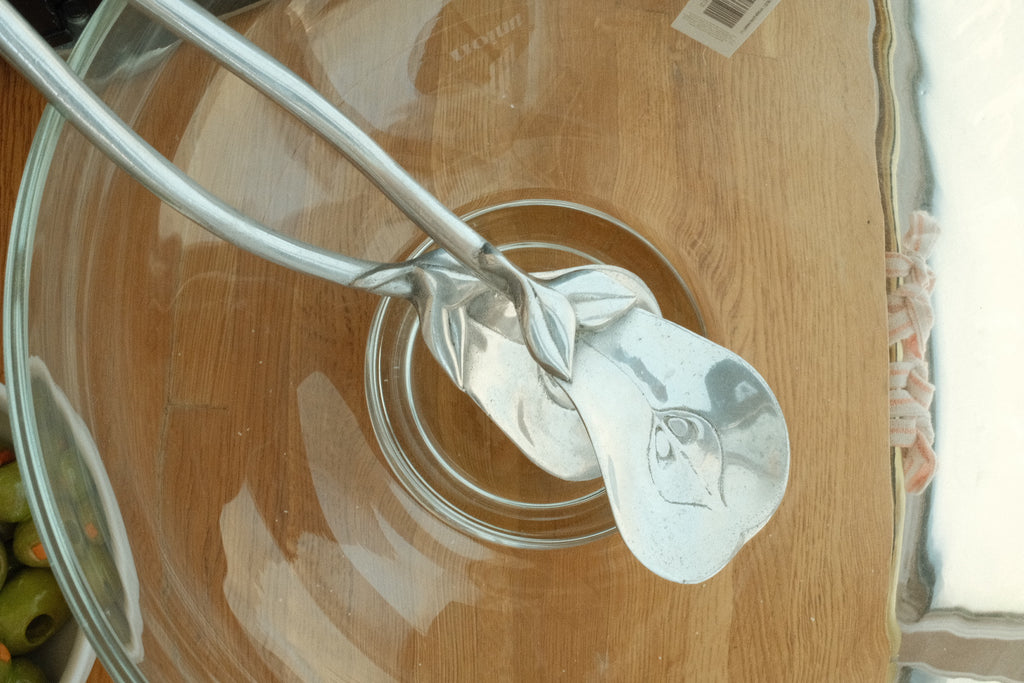 vintage pear silver servers