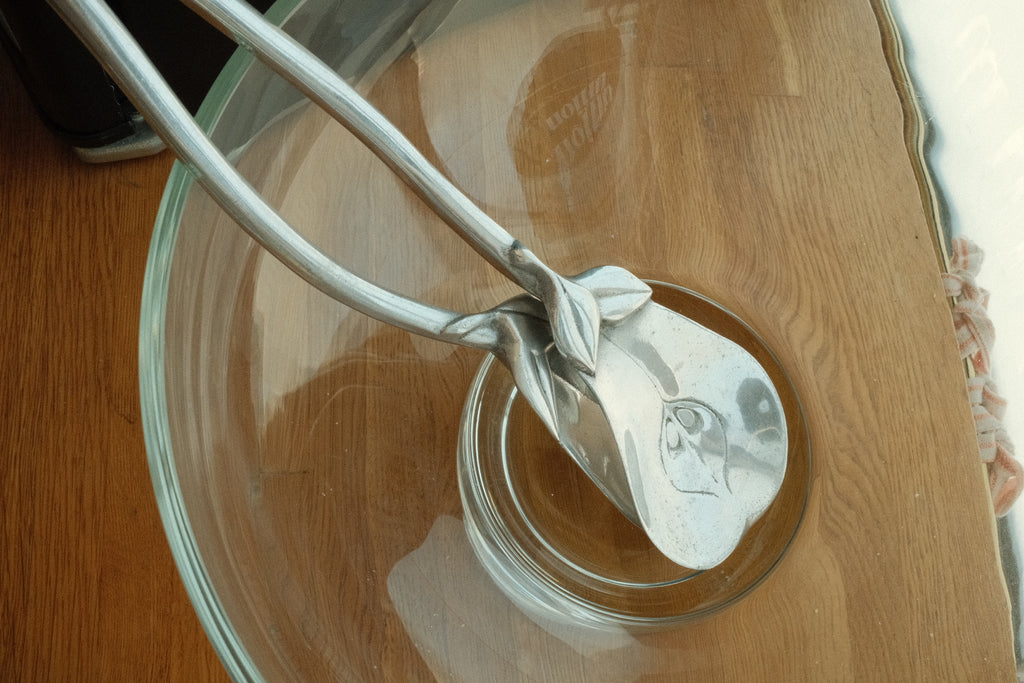 vintage pear silver servers