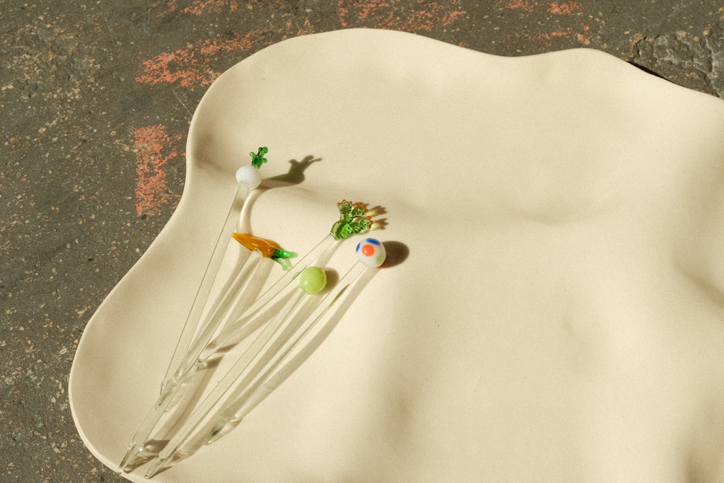 hand blown themed cocktail picks