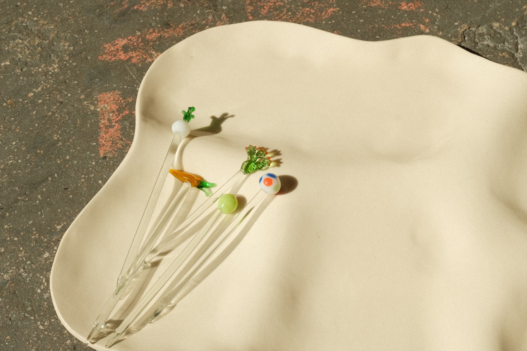 hand blown themed cocktail picks